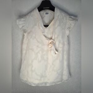 Lace Ruffle Sleeve Coquette Blouse